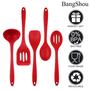 Imagem de Conjunto de utensílios de cozinha BangShou, silicone, pacote com 5, vermelho, 230 C