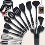 Imagem de Conjunto de utensílios de cozinha com suporte - Utensílios de Cozinha de Silicone - Utensílios de Cozinha - Conjunto de Utensílios - Utensílios de Cozinha - Utensílios de Cozinha de Silicone - Conjunto de Utensílios de Cozinha - Utensílios de Cozi