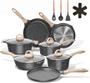 Imagem de Conjunto de utensílios de cozinha JEETEE Non Stick Induction 19 unidades com utensílios