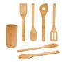 Imagem de Conjunto de Utensílios de Cozinha Zri Bamboo 6 Peças com Suporte