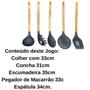 Imagem de Conjunto De Utensílios De Teflon Com Cabo Madeira 5 Pç Elite