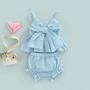 Imagem de Conjunto de Vestido e Shorts para Bebê Recém-nascida (0-18 meses) - Listrado com Detalhes em Arco