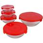 Imagem de Conjunto De Vidro Kit 5 Pçs Com Tampa Material Resistente 