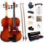 Imagem de Conjunto de Violino Aileen em Tamanho Real - Madeira Maciça com Estojo e Acessórios