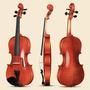 Imagem de Conjunto de Violino Aileen em Tamanho Real - Madeira Maciça com Estojo e Acessórios