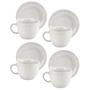 Imagem de Conjunto de xícaras com pires 8 peças branco 210ml