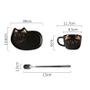 Imagem de Conjunto de xícaras de café de cerâmica Wokex Cute Cartoon Cat Black 200mL