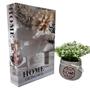 Imagem de Conjunto decoração livro Home + vaso cinza de cerâmica