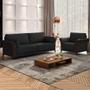 Imagem de Conjunto Decorativo Poltrona e Sofá 222cm Market PU Preto G45 - Gran Belo