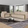 Imagem de Conjunto Decorativo Poltrona e Sofá 223cm Maceió Linho Champagne G45 - Gran Belo