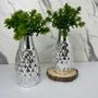 Imagem de Conjunto decorativo vaso prata de cerâmica trabalhado