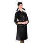 Imagem de Conjunto Dólmã Avental e Bandana Chef Feminino Sarja Preto - Wp Connect