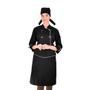 Imagem de Conjunto Dólmã Avental e Bandana Chef Feminino Sarja Preto - Wp Connect