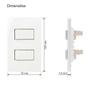 Imagem de Conjunto duplo 1 Interruptor Simples + 1 Interruptor Paralelo Infiniti Branco Margirius