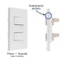 Imagem de Conjunto duplo 1 Interruptor Simples + 1 Interruptor Paralelo Infiniti Branco Margirius