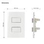 Imagem de Conjunto Duplo 2 Interruptor Simples 4x2 Branco Sleek Margirius