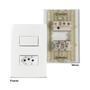 Imagem de Conjunto Duplo com Interruptor simples + Tomada 20A Branco Sleek Margirius
