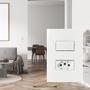 Imagem de Conjunto Duplo com Interruptor simples + Tomada 20A Branco Sleek Margirius