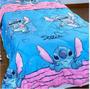 Imagem de Conjunto Edredom E Lençol 2 Peças Solteiro Stitch Azul Rosa