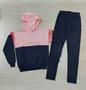 Imagem de Conjunto Elian Moletom Happy Life Rosa com Preto Cód: 575