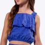 Imagem de Conjunto em Laise Cropped e Shorts Saia Azul Infantil Menina Vigat 7862