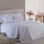 Imagem de Conjunto Enxoval Branco Algodao Bordado Rosas Cama King Size 9 Peças Flora