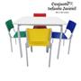 Imagem de Conjunto Escolar infantil Quadrado com 4 Cadeiras COLORIDO MDF BRANCO 06 a 09 Anos INFANTO JUVENIL 