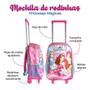 Imagem de Conjunto Escolar Princesas Rosa Mochila Rodinha Lancheira E