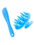 Imagem de Conjunto Escova Massageadora De Silicone Para Shampoo Limpeza De Couro Cabeludo + Espátula Multiuso Profissional KUAILE BIJUX