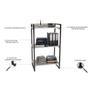 Imagem de Conjunto Escritório Estilo Industrial Mesa 135cm e Estante 60cm 3 Prateleiras Prisma Snow - Mpozenat