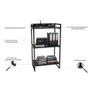 Imagem de Conjunto Escritório Estilo Industrial Mesa 90cm e Estante 60cm 3 Prateleiras Prisma Preto Onix - Mpo