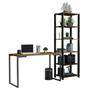 Imagem de Conjunto Escritório Home Office com Mesa Industrial + Estante Preto/Rustic Madesa