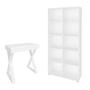 Imagem de Conjunto Escrivaninha com 1 Gaveta Veneza e Estante com 10 prateleiras Clean 900X1878 Branco