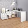 Imagem de Conjunto Escrivaninha em L com 2 Gavetas Artany Gold e Gaveteiro com 3 Gavetas New