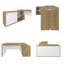 Imagem de Conjunto Escrivaninha em L com Prateleira e Porta e Balcão com 2 Portas Toq Olmo com Branco