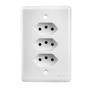 Imagem de Conjunto Espelho 4x2 Com 3 Tomadas de Energia 10A 250V Módulo Monobloco Linha Stylus Ilumi (Ref.: 201201)