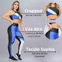 Imagem de Conjunto Esportivo Feminino com Calça Legging e Cropped com Recorte Colorido