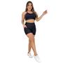 Imagem de Conjunto Esportivo Top + Shortinho Bolso Bicolor Suplex Desportivo