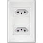 Imagem de Conjunto Fame Evidence 4X2 Branco Com Placa (2Tomada 10A)