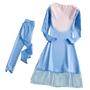 Imagem de Conjunto Fantasia Infantil Calça e Blusa Temático Princesas Azul Frozen Elsa Anna