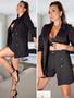 Imagem de Conjunto feminino Blazer com shorts Elegante Alfaiataria