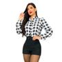 Imagem de Conjunto Feminino Blusa Manga Longa e Short Com Cinto