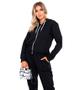 Imagem de Conjunto Feminino Casaco De Moletom Com Zíper e Capuz +Calça Com Bolso