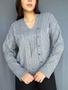 Imagem de Conjunto Feminino Casaco e Blusa Twinset Tricot Malha Inverno Decote em V Plus Size M ao GG