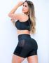 Imagem de Conjunto Feminino com Cropped e Shortinho com Recortes em Tela e Bolsos - Fitmoda 