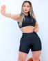 Imagem de Conjunto Feminino com Cropped e Shortinho com Recortes em Tela e Bolsos - Fitmoda 