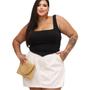 Imagem de Conjunto Feminino Cropped Corset e Short Saia Curta Cintura Alta Alfaiataria - 2