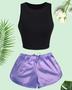 Imagem de Conjunto Feminino Cropped e Shorts Tactel Feminino Moda Praia Tamanho Grande Diversas Cores