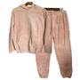 Imagem de Conjunto Feminino Felpudo Quentinho Inverno Calça Blusa Fofinho Com Touca Bolso Ref 2555