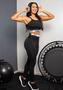 Imagem de Conjunto Feminino Fitness Calça Legging Cintura Alta + Cropped Alcinha - Preto